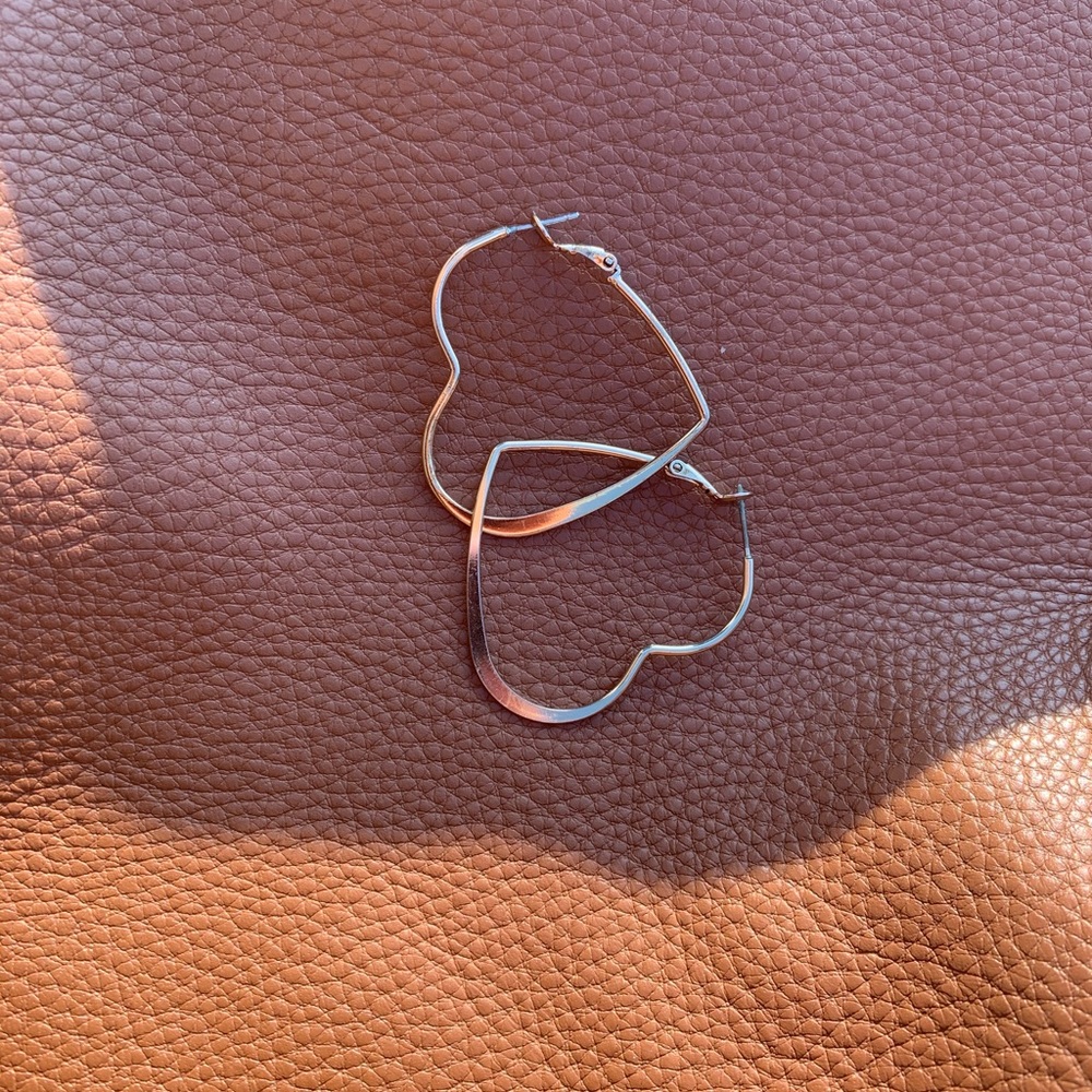 Gold Vermeil Heart Hoops